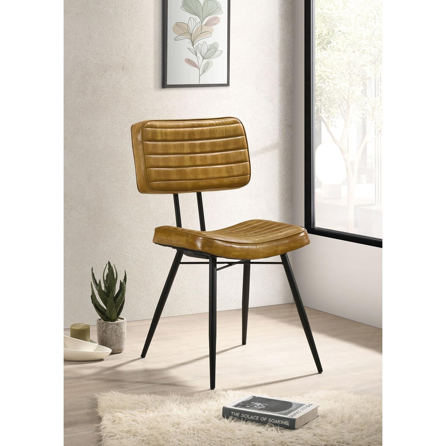 Coaster Furniture Misty Padded (Set of 2) Camel and Black Side Chair 110642