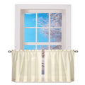 Ellis Curtain Stacey Sheer 56-by-24 Inch Tailored Tier Pair Curtains, Ice Cream, 56x24
