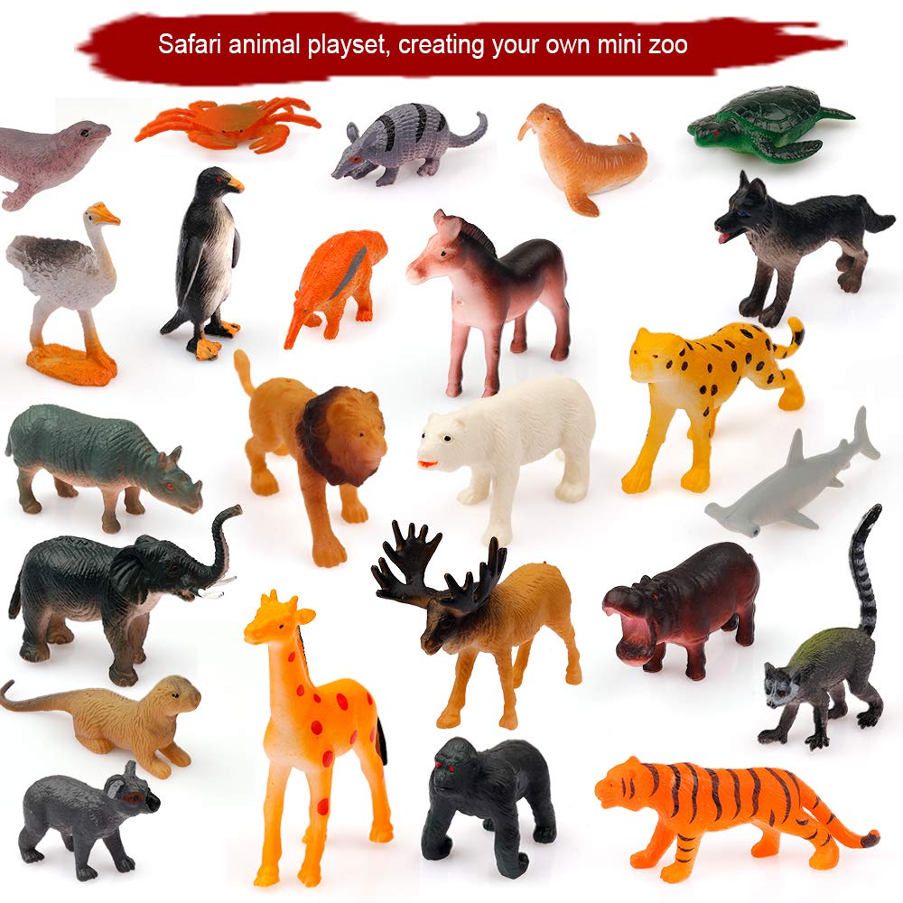 D-Fantix Kids Animals Figures Toys Advent Calendar 2024 Realistic Animal Figurine Toys Christmas Advent Calendar Xmas 24 Days Ch