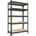 Primezone Storage Shelves 5 Tier Adjustable Garage Storage Shelving, Heavy Duty Metal Storage Utility Rack Shelf Unit For Warehouse Pantry Closet Kitchen, 28' X 12' X 59', Black