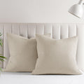 Phf 100% Cotton Waffle Weave Euro Shams 26'X26', No Insert, 2 Pack Elegant Home Decorative Euro Throw Pillow Covers For Bed Co