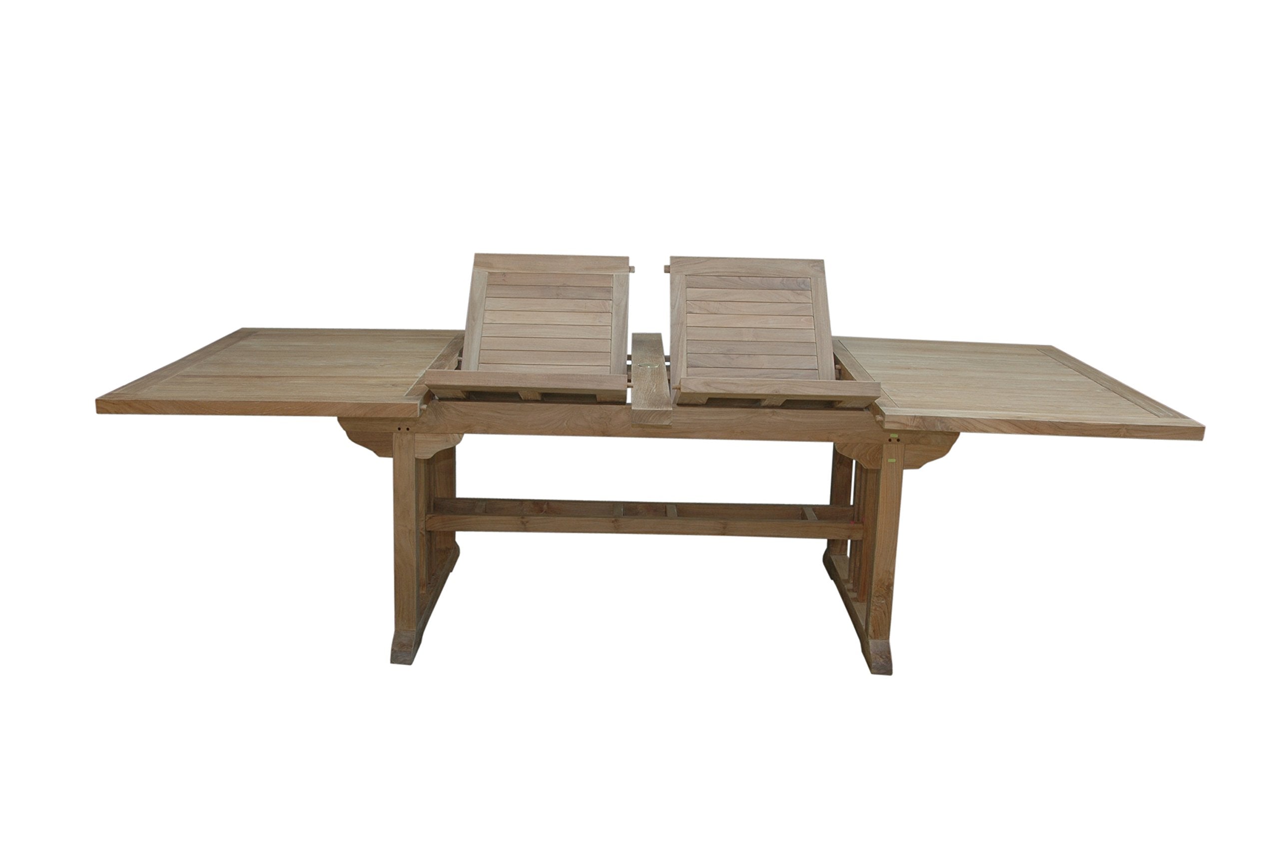 Anderson Teak Sahara Rectangular Double Extension Table, 106-Inch
