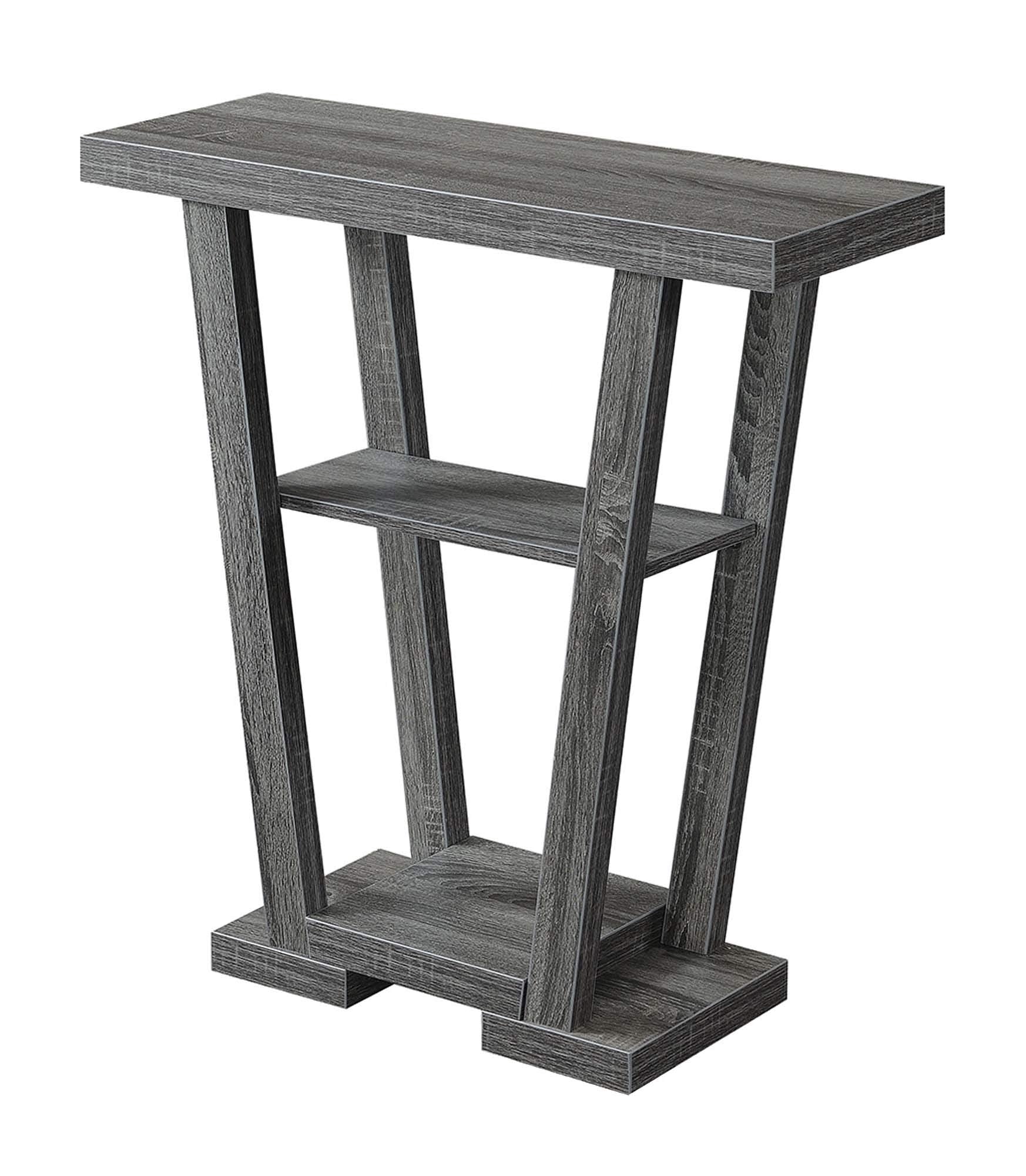 Convenience Concepts Newport V Console Modern Sofa Storage Shelves, Narrow Entryway Hall Living Room, Display Accent Table, 31.5