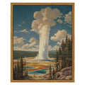 InSimSea Framed Canvas Wall Art, Vintage National Park Art for Living Room Hallway Shelf, 10x8in,Yellowstone Landscape Watercolo