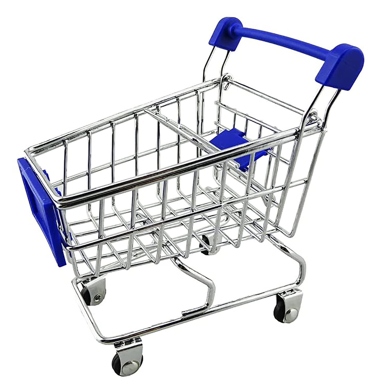yueton Mini Shopping Cart Supermarket Handcart Shopping Utility Cart Mode Storage Toy Desk Accessory and Decoration (Stainless S