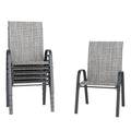 Udpatio Patio Chairs Set Of 6, Stackable Outdoor Dining Chairs For All Weather, Outdoor Furniture With Breathable Textilene Fabr