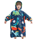 Fiosnow Glow In The Dark Dinosaur Blanket Hoodies For Kids Toddler 2-6Yr Oversize Wearable Blanket Hoodies For Boys Girls