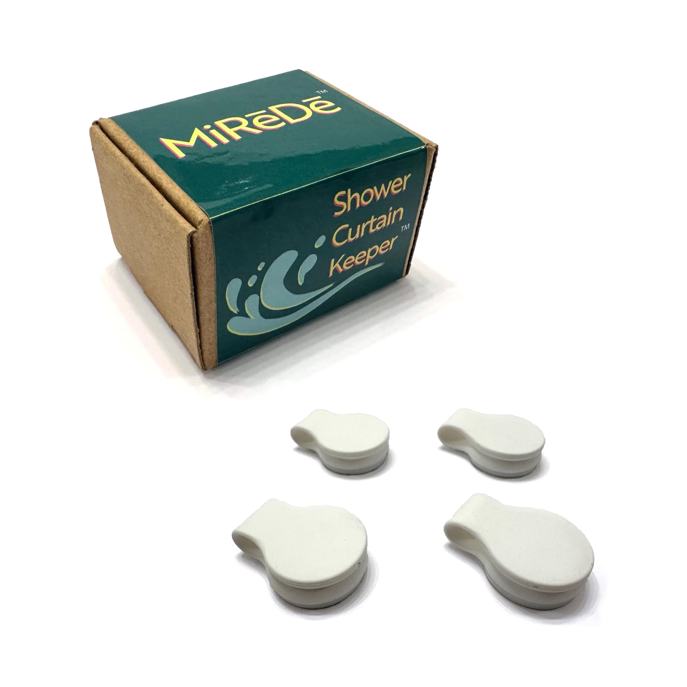 Mirede Shower Curtain Keeper | Shower Curtain Clips | Durable | Self-Adhesive | Waterproof | Easy To Install | Splash Guard | Pa