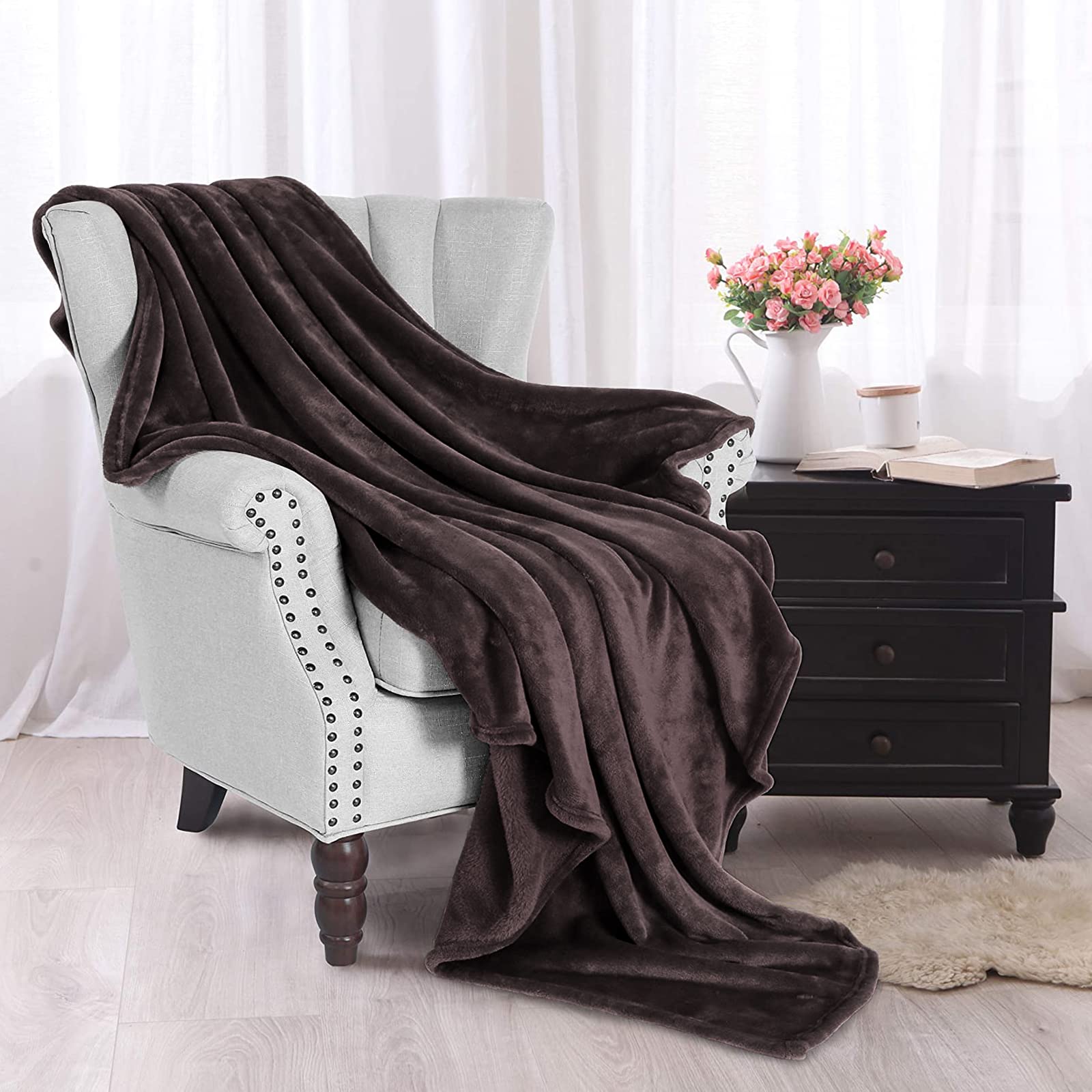 Exclusivo Mezcla Fleece Throw Blanket For Couch, Sofa, Super Soft And Warm Blankets, Coffee Throw For Fall And Winter, Cozy, Plu