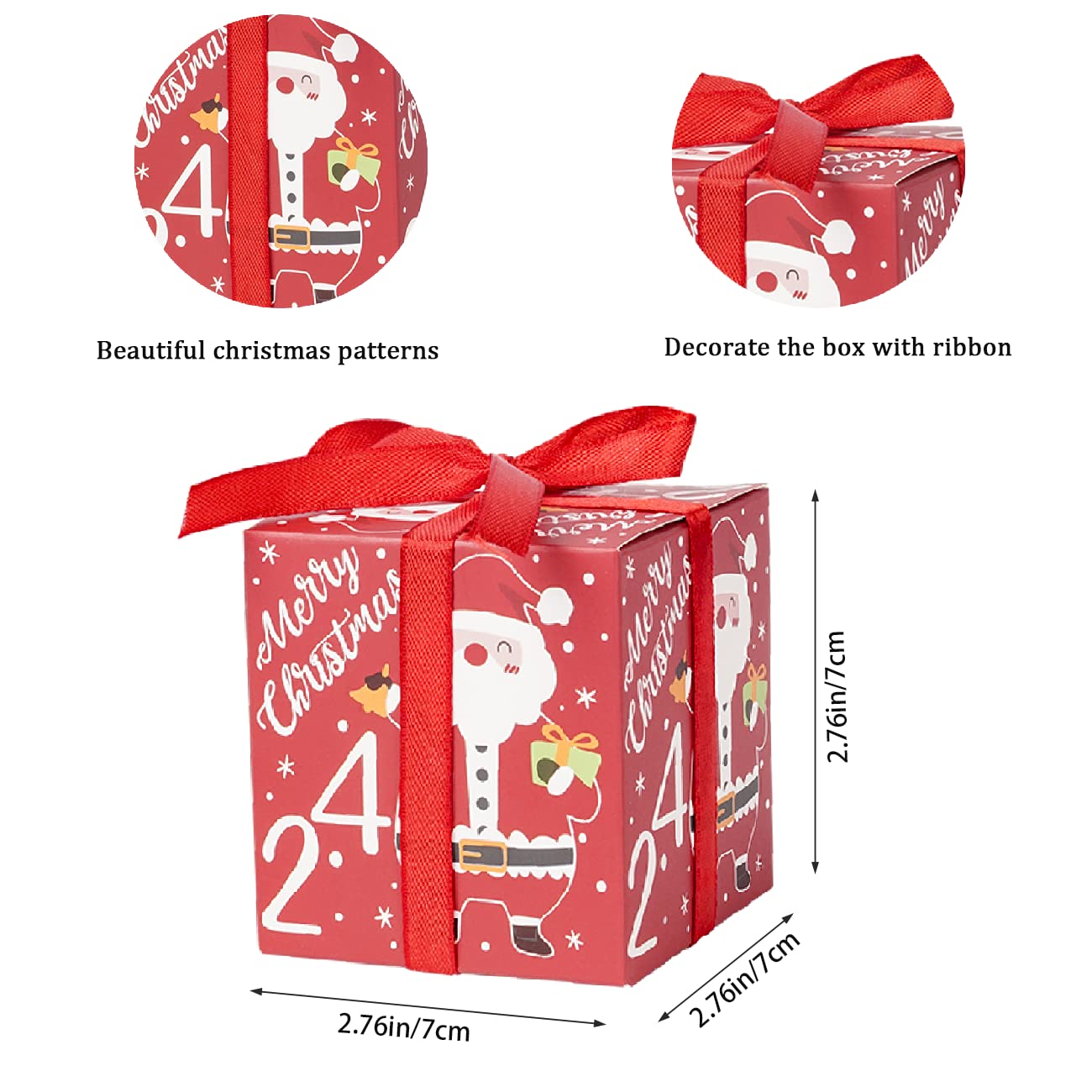 24 Pcs Diy Christmas Advent Calendar Boxes, 24 Days Advent Countdown Gift Boxes, Christmas Cardboard Number Boxes For Kids And F