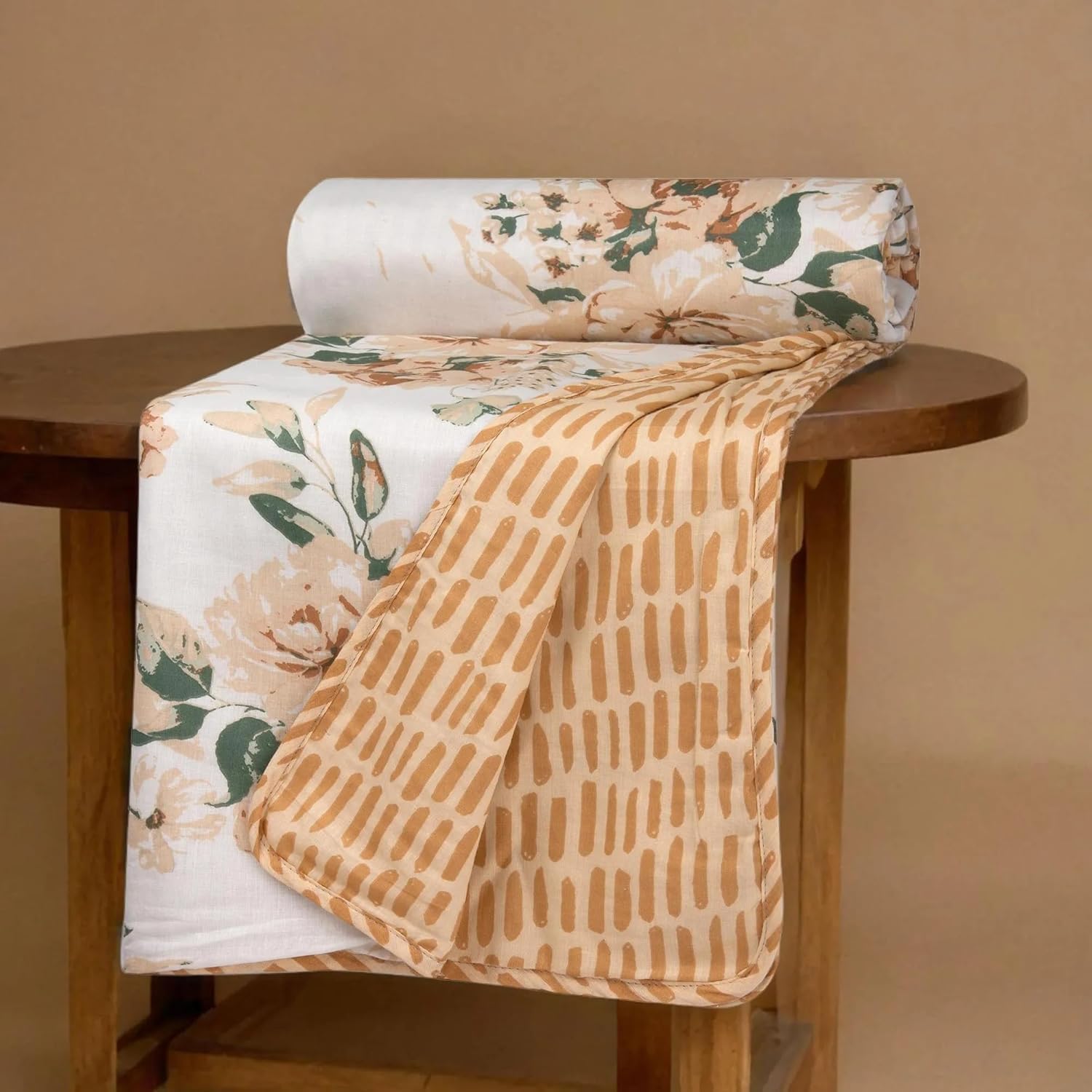 Huesland 100% Cotton Reversible Dohar Single Bed Cotton | Soft Cambric Weave, Light Weight Summer Comforter Ac Dohar Blanket | 5