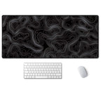 Ssoiu Black Topographic Extended Gaming Mouse Pad Xxl Artso Large Keyboard Mat Long Mousepad Desk Decor Writing Pad Non Slip Rub