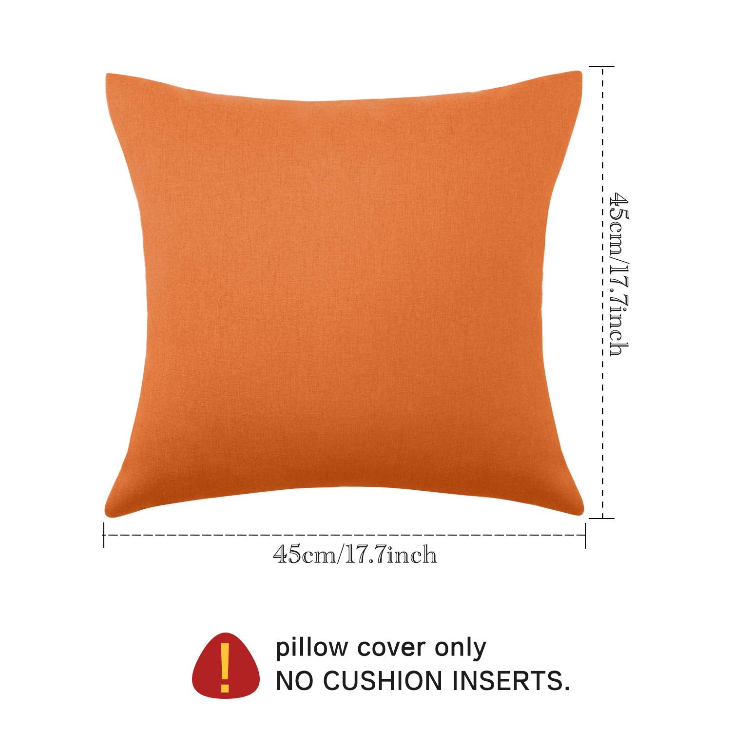 4 Pack Decorative Outdoor Waterproof Throw Pillow Covers, Square Patio Balcony Garden Waterproof Cushion Case, Pu Coating Pillow Shell For Couch, Bed, Patio, Sofa, Tent,18 X 18 Inch (Orange)