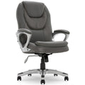 Serta Executive Office Padded Arms, Adjustable Ergonomic Gaming Desk Chair With Lumbar Support, Faux Leather And Mesh, Light Gra