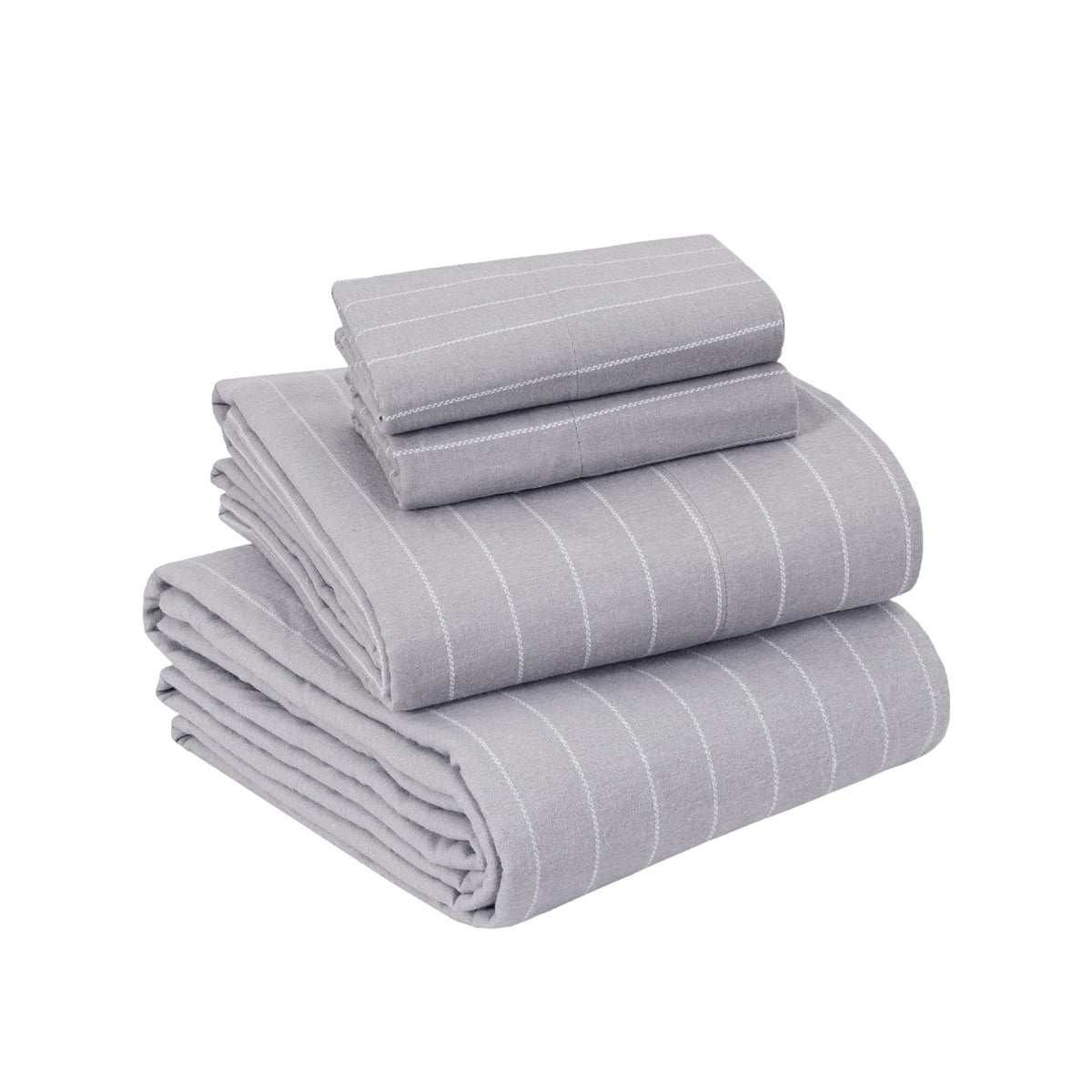 Sleepdown 100% Cotton Flannel Sheets Queen Size - Super Soft Heavyweight Double Brushed Anti-Pill Flannel Queen Sheets - 16'' De