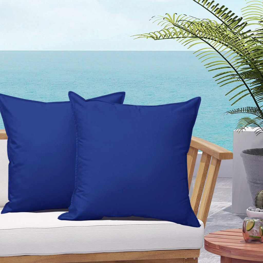 Sofjagetq Navy Blue Outdoor Pillow Covers, Waterproof Durable Throw Pillow Covers For Patio, Porch, Decoration Pillow Covers (18