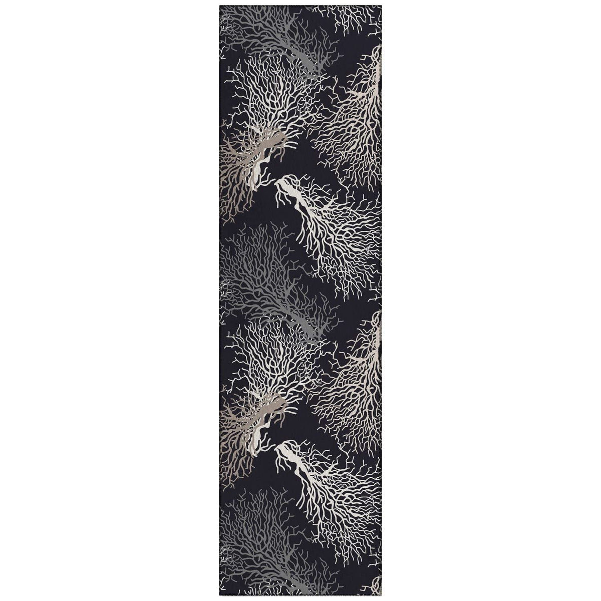 Seabreeze Sz3 Black Coastal Rug Runner 2' 3&quot; X 7 ' 6&quot;