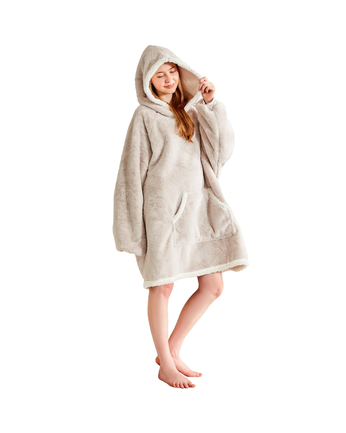 Serenhom Soft Cozy Wearable Blanket - Birthday Gift For Women And Men, Oversized Warm Fuzzy Sherpa Fleece Hoodie Blanket Sweatsh