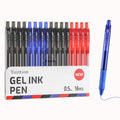 Yuimion 16 Pcs Retractable Gel Pens Fine Point (0.5Mm) Rollerball Pens For Smooth Writing (Black&Red&Blue Ink) For Women Men Jou