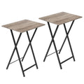 Hoobro Folding Tv Tray Tables, Set Of 2 Side Tables For Small Space, Industrial Snack Tables For Eating At Couch, Stable Metal Frame, Easy Assembly, Space Saving, Black Bk25Bz01