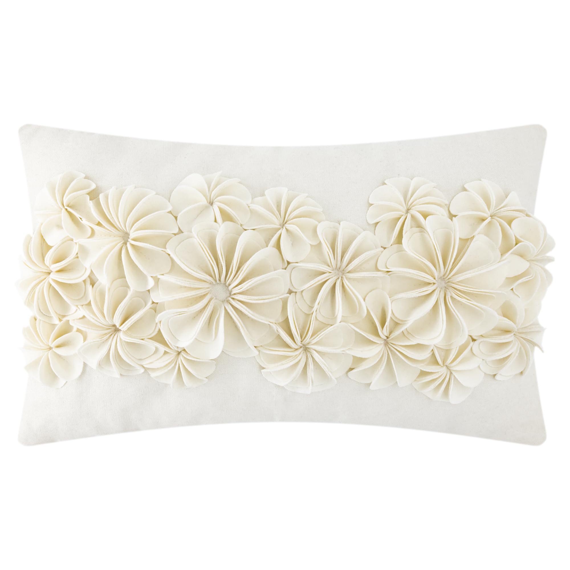 Kingrose 3D Handmade Flowers Decorative Throw Pillow Cover Solid Velvet Artistic Cushion Covers Home Decor Pillow Case For Sofa