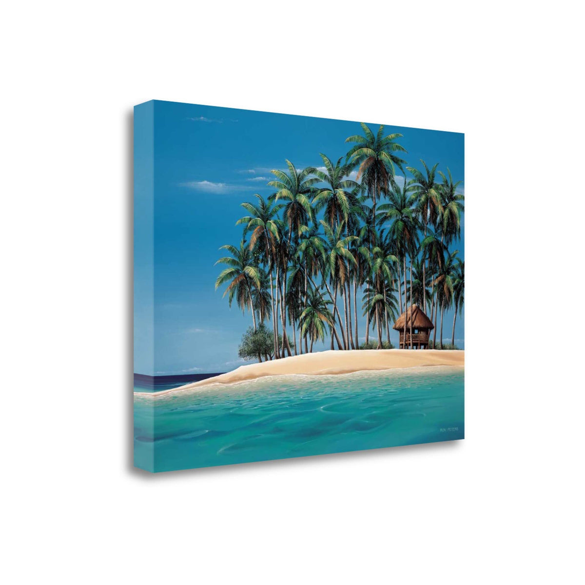 24' Beach Shack on an Island Giclee Wrap Canvas Wall Art