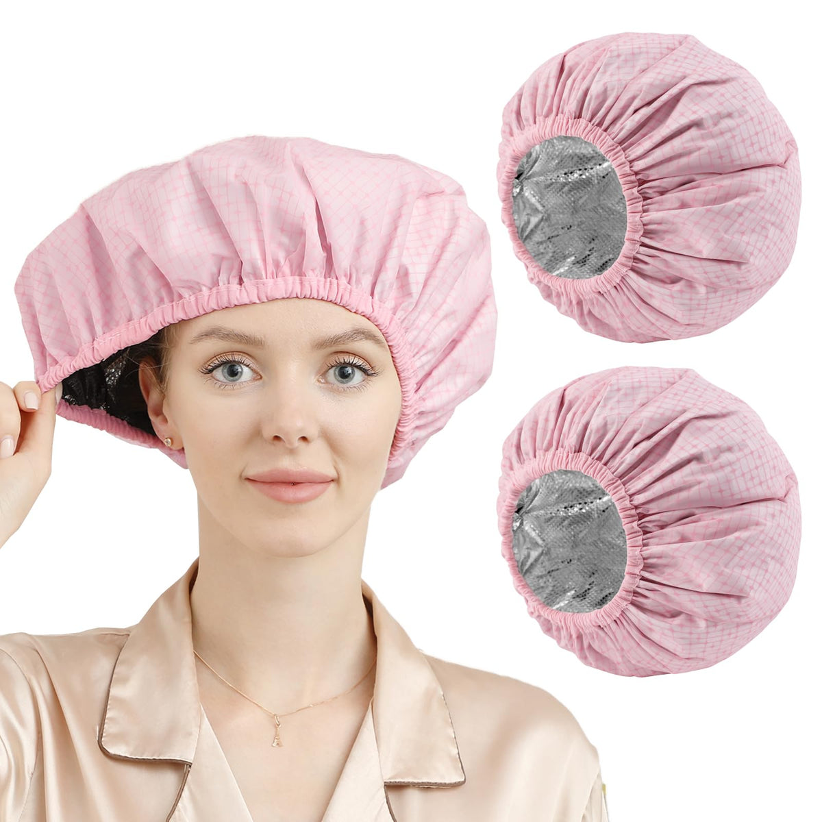 YIZIJIZI 2 Pieces Heat Cap For Deep Conditioning Made Of Aluminum Foil For Home And Salon Use, Hair Dyeing And Hot Oil Treatment