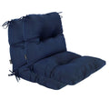 Bossima Outdoor Indoor High Back Chair Tufted Thick Cushions Comfort Replacement Patio Seating Cushions Set Of 2 Navy Blue