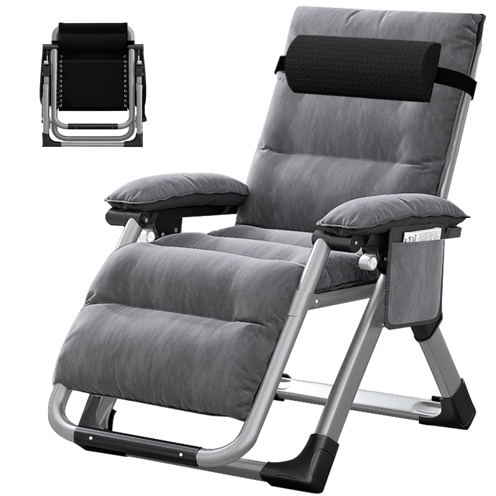 Aboron Upgrade Zero Gravity Chair/Armrest Mat,Premium Outdoor Lawn Folding Lounge Chairs,Sturdy Adjustable Reclining Patio Chairs With Removable Seating Cushion,Headrest & Tray