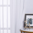 Nicetown White Sheer Curtains For Bedroom Windows 84' Length With Width 37' Per Panel, Grommet Casual Voile Sheer With Light F