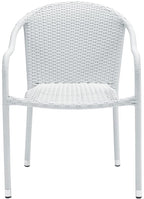 Crosley Furniture Palm Harbor 4-Piece Stackable Outdoor Chair Set, Wicker Patio Chairs For Dining, Porch, White