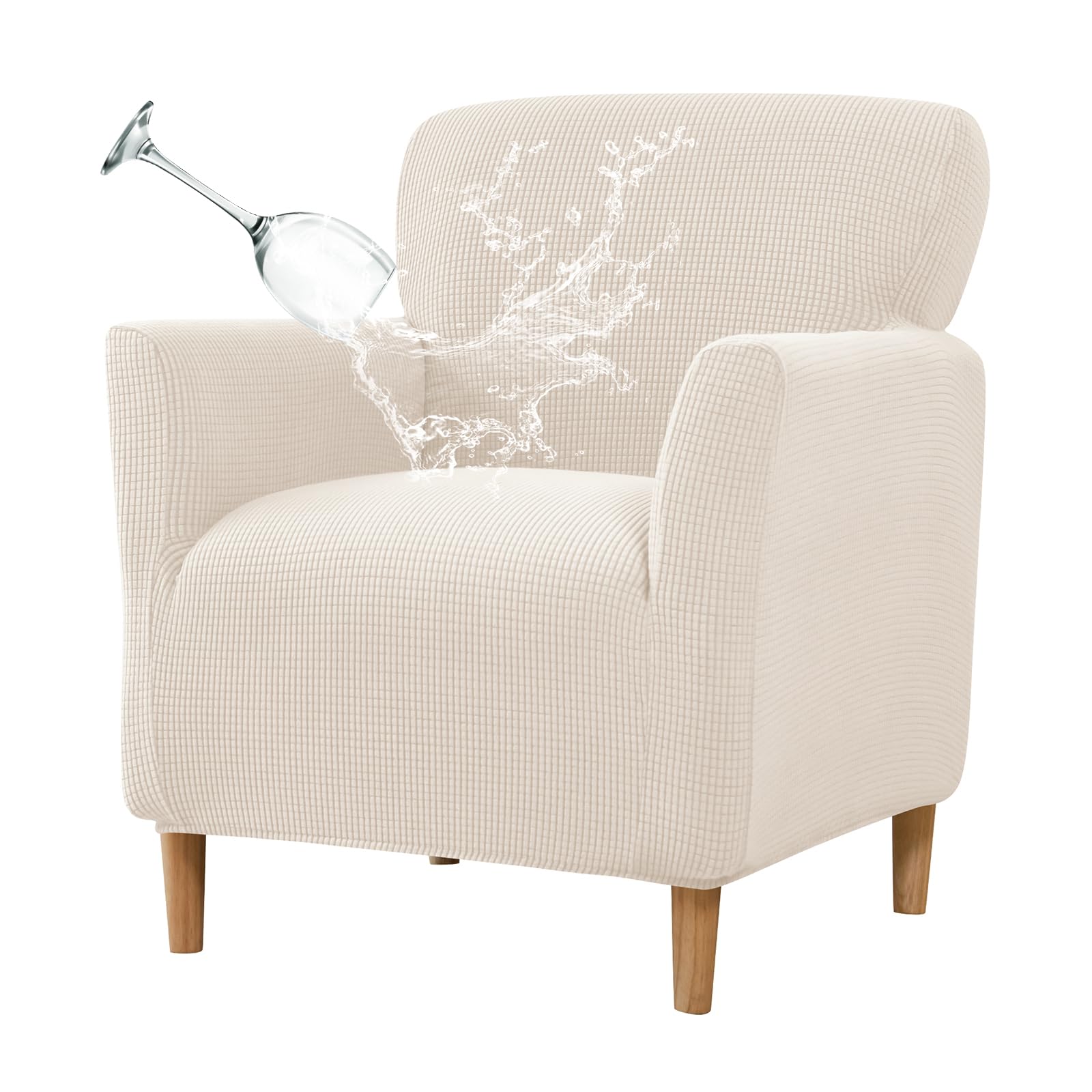 Fuangui Banquet Armchair Slipcover Waterproof Chair Covers With Arms Stretch Club Chair Slipcover Soft Armchair Sofa Covers Anti