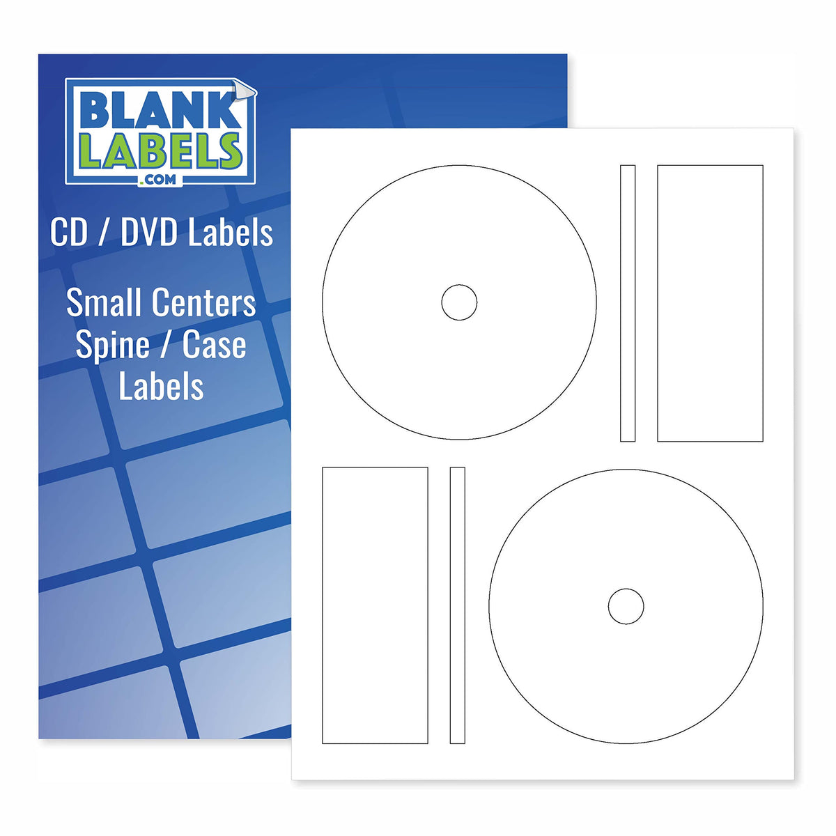 Blank Labels Cd/Dvd Labels - Memorex Full Face Compatible, Small Center Style - Permanent White Matte - Inkjet And Laser Guarant