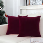 Jeneoo Set Of 2 Comfy Soft Thick Velvet Throw Pillow Covers For Sofa Couch Decorative Solid Square Cushion Cases For Bedroom Car