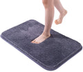 BSPS 40x60cm Soft & Fluffy Microfibre Bathroom Door Mats, Water Absorbing Bath Mat, Dark Grey Pack of 1