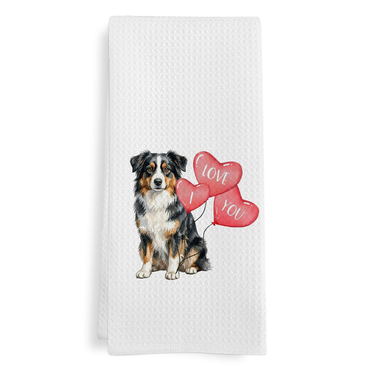 GWFSJYU Valentines Australian Shepherd Gifts Kitchen Towels, Funny Australian Shepherd Dog Dish Hand Tea Towels for Kitchen Deco