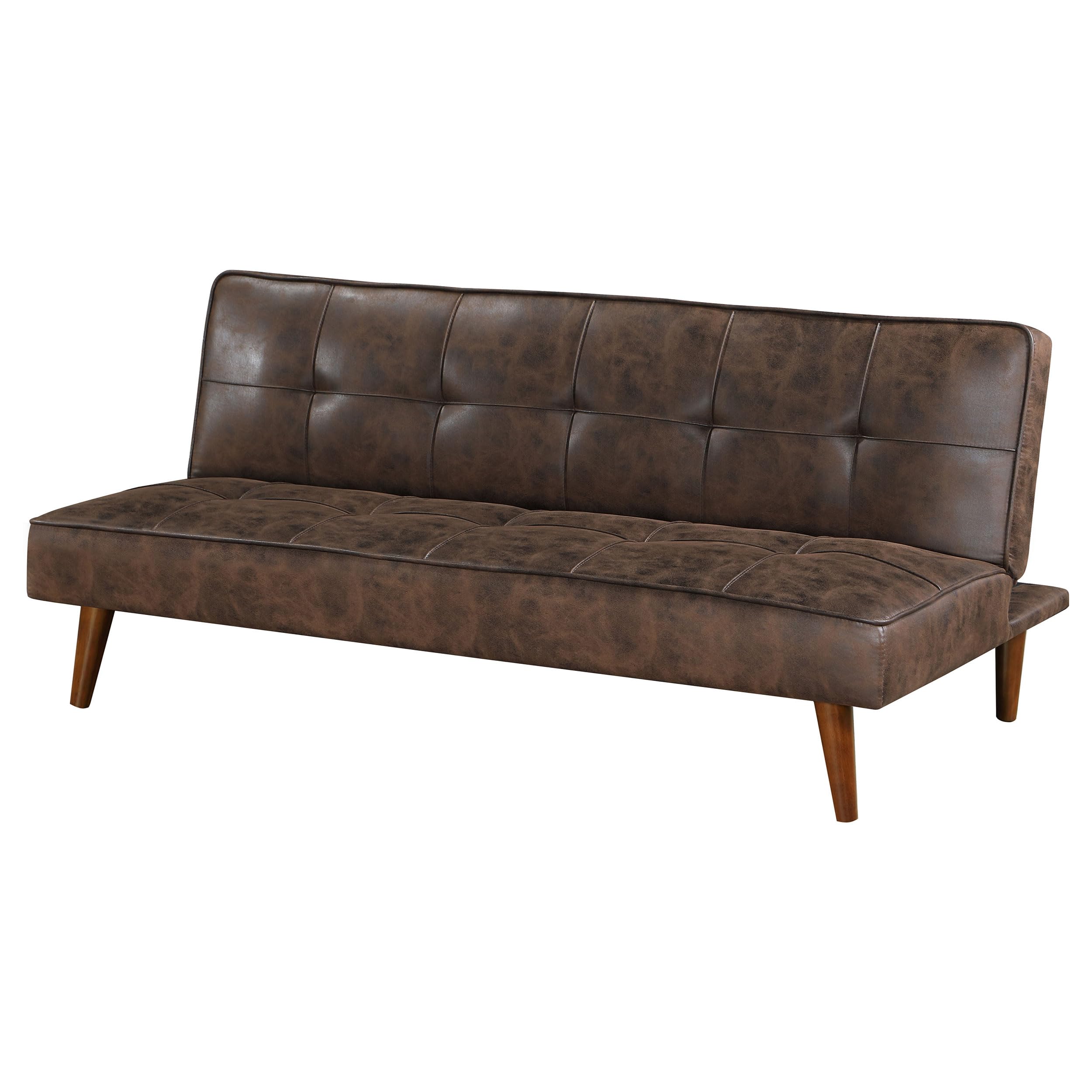 Coaster Home Furnishings Jenson Multipurpose Upholstered Tufted Convertible Sofa Bed Dark Coffee Brown