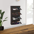 Delite Kom 29 Wide, 8 Shelf Metal Shoe Rack Wall Mounted For Home With Central Lock Holds Upto 28 Shoes Or 48 Slippers Pair Dou