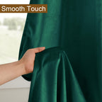 Dwcn Velvet Curtains Extra Wide - Dark Green Blackout Refresh Bundleable Heavy Duty Thermal Insulated Noise Absorb Grommet Windo