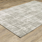 HomeRoots 510860 10 x 13 ft. Gray & Ivory Abstract Shag Power Loom Stain Resistant Rectangle Area Rug