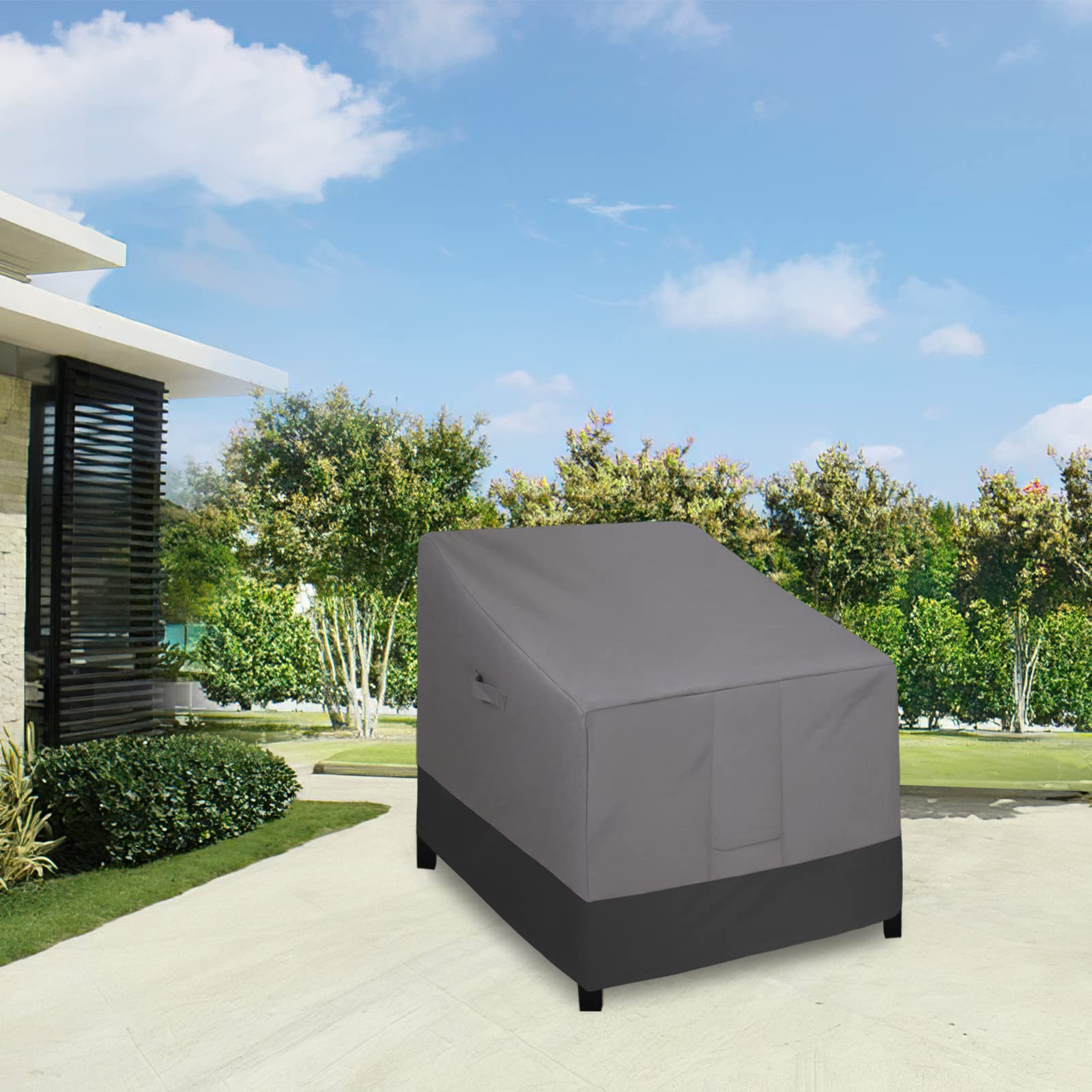 Easy-Going Waterproof Deep Seat Outdoor Lounge Chair Cover, Heavy Duty Patio Couch Cover, Windproof Outdoor Furniture Cover With Air Vent (2 Pack-33.5Wx40Dx36H Inch, Camel/Dark Brown)