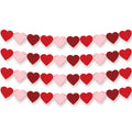 KatchOn, Felt Heart Garland - Pack of 40, No DIY | Red, Pink Heart Garland for Heart Decorations, Heart Day Decorations | Romant