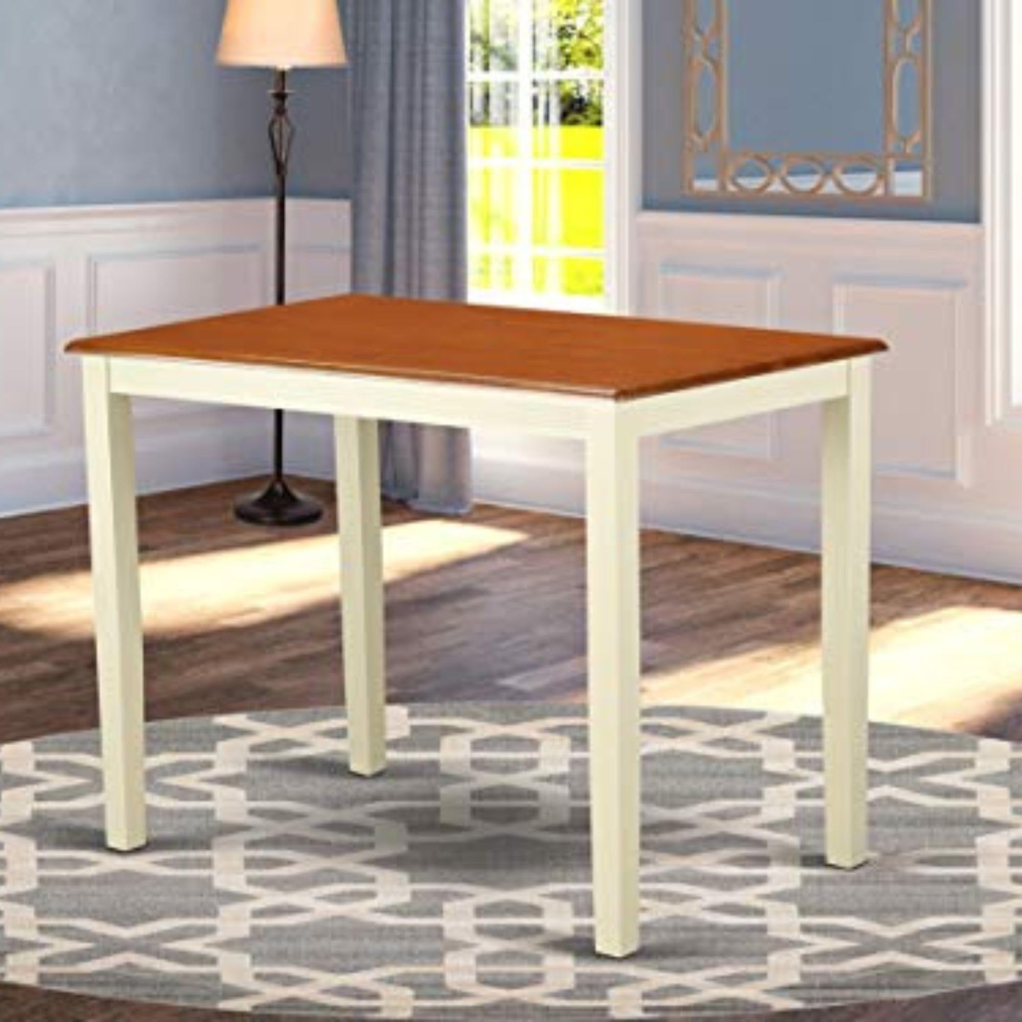 East West Furniture YAT-WHI-H Yarmouth Rectangle Counter Height Kitchen Table, 30x48 Inch, Buttermilk & Cherry