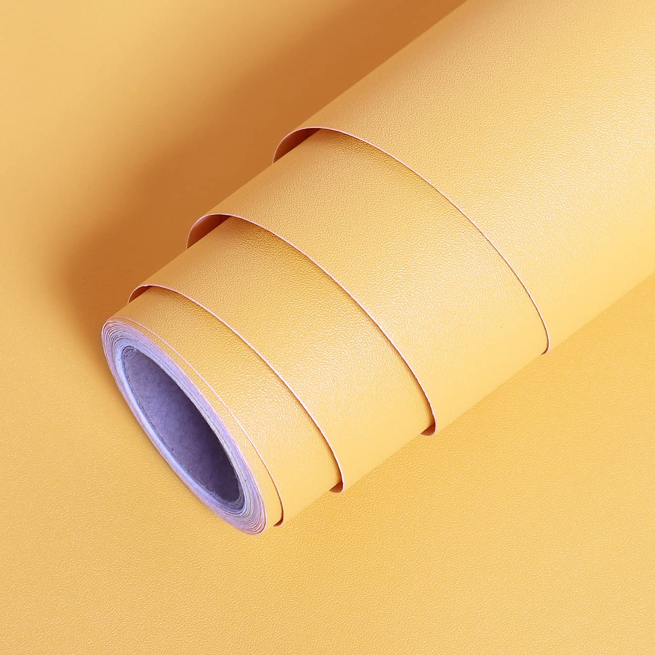 LACHEERY Matte Yellow Peel and Stick Modern Wallpaper for Bedroom Bathroom Living Room Walls Removable Wallpaper Solid Color Tex