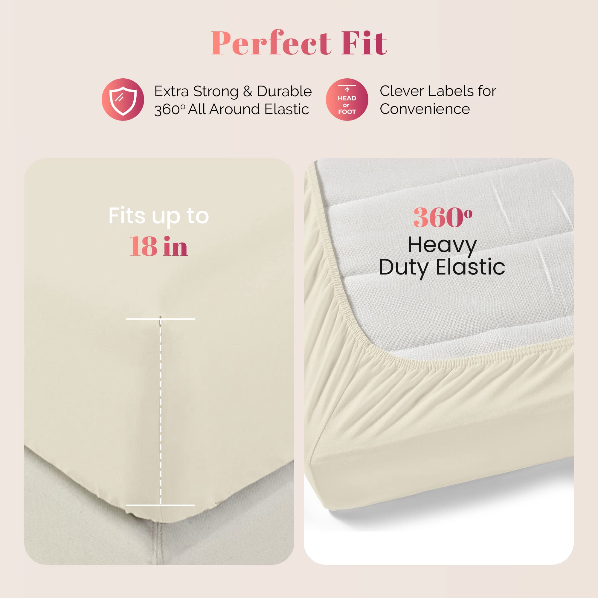 Ashton Sheets Premium 1000-Thread-Count Egyptian Cotton Full Fitted Sheet - Deep Pocket Full Size Fitted Sheet Only, Easy Snug F