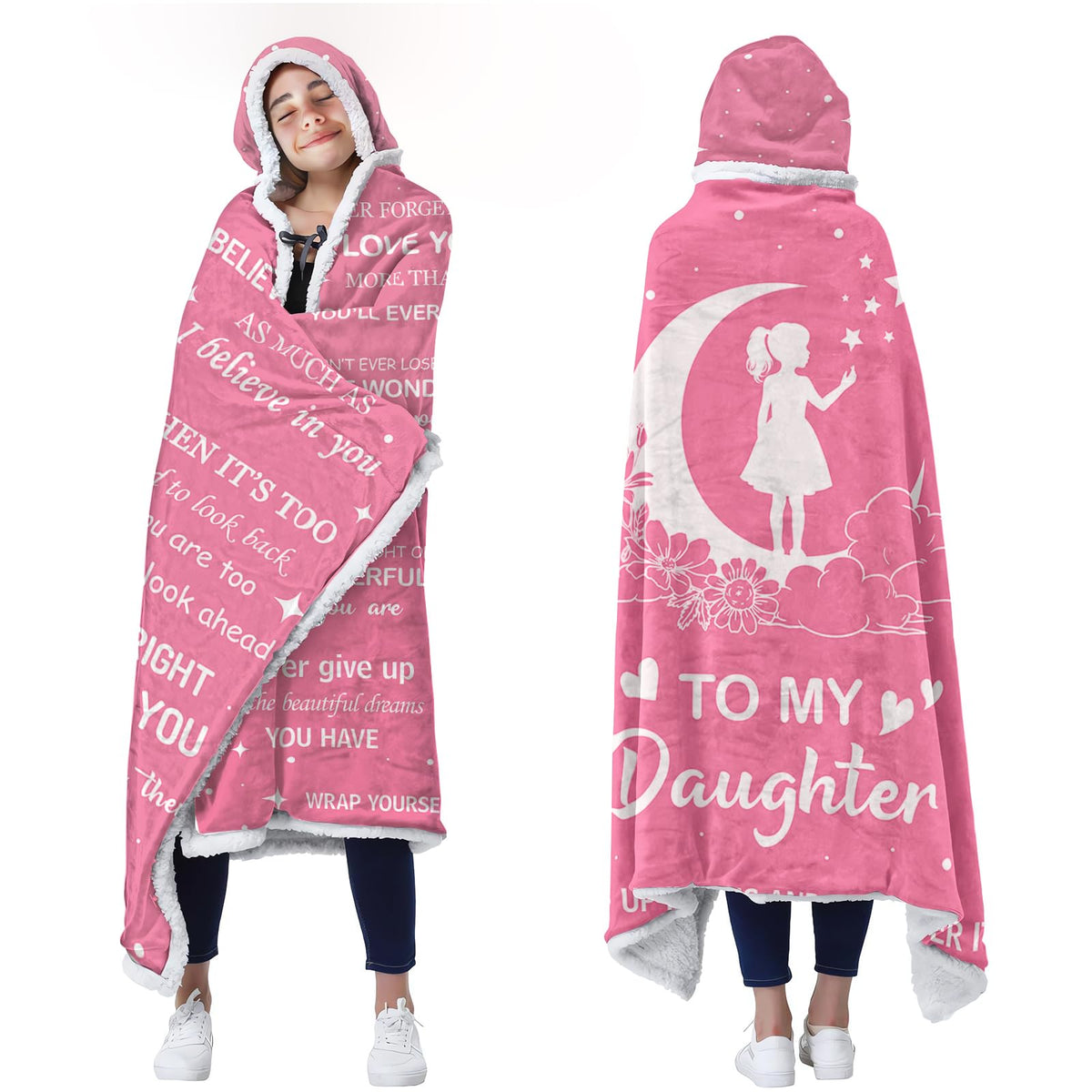 Daughter Gifts From Mom,Daughter Birthday Wearable Blanket,To My Daughter Blanket From Dad, Warm Birthday Gifts For Daughter, Da