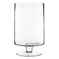 CYS EXCEL Glass Hurricane Pillar Candle Holder (H:13.5 W:8) | Multiple Size Choices Short Stem Candle Centerpieces | Stemmed Gla