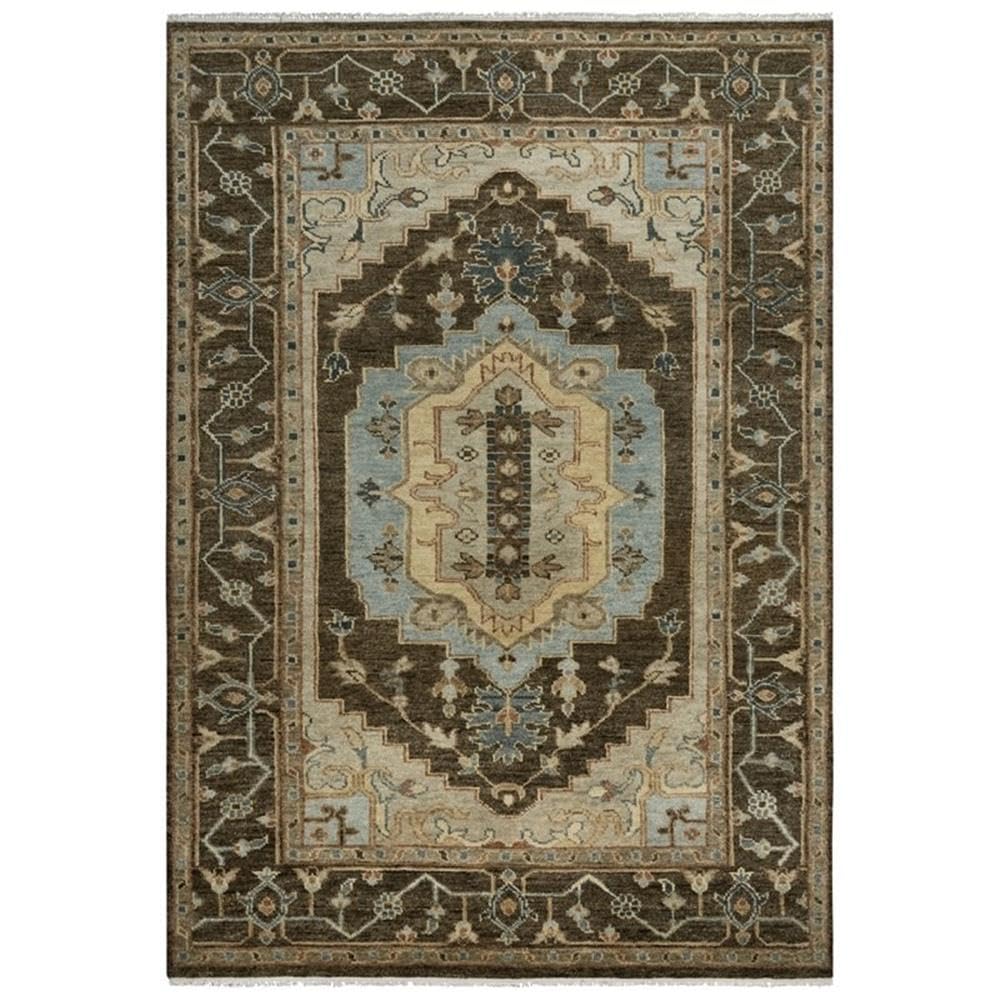Alora Decor Abby 8' X 10' Traditional Dk. Brown/Brown/Blue Hand Knotted Area Rug