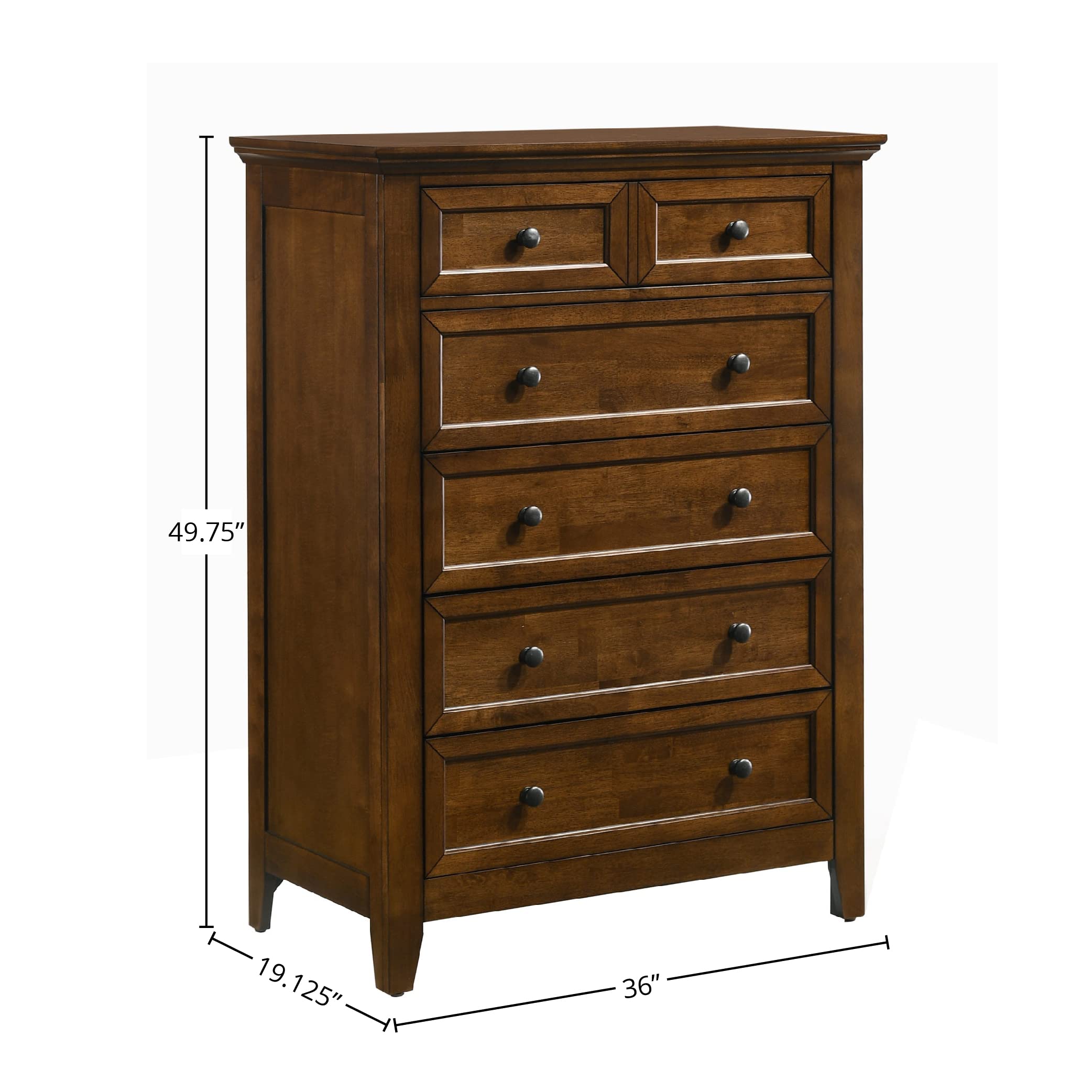Westwood Design San Mateo 5 Drawer Chest, Tuscan