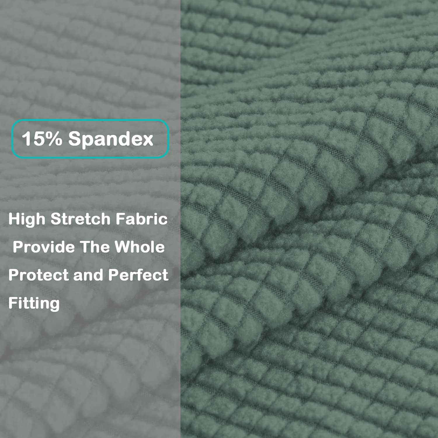 Turquoize Stretch Sofa Slipcover Loveseat Cover Couch Covers For 2 Cushion Couch 1 Piece Sofa Slipcover For Living Room With Jacquard Fabric And Elastic Bottom Furniture Protector(Loveseat, Dark Cyan)